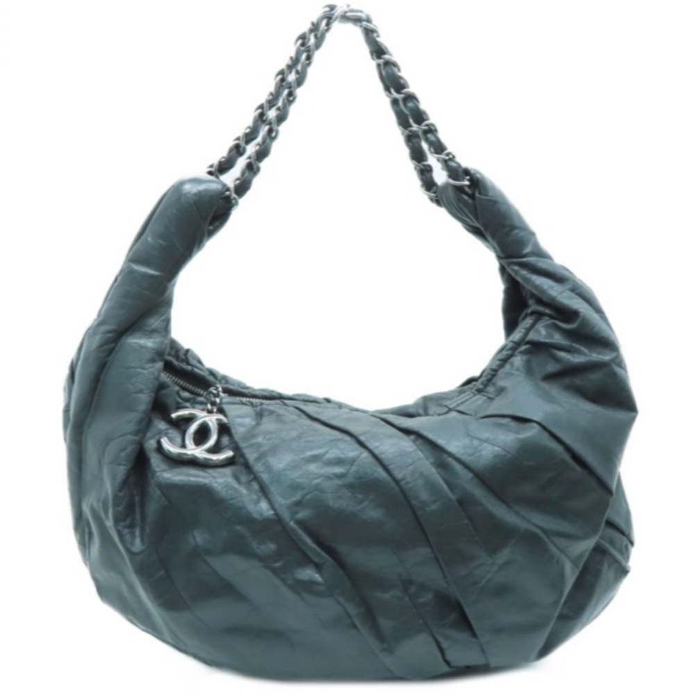 💎 CHANEL 💎 RARE CROISSANT ZIPPER CLOSURE REAL LEATHER - Picture 11 of 12